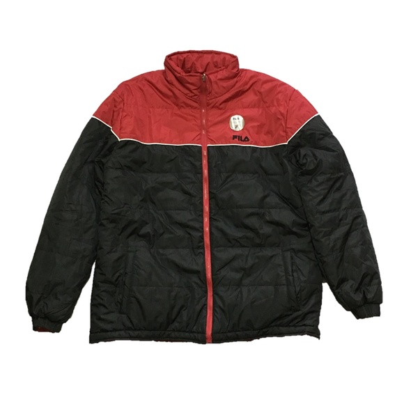 fila black reversible puffer jacket